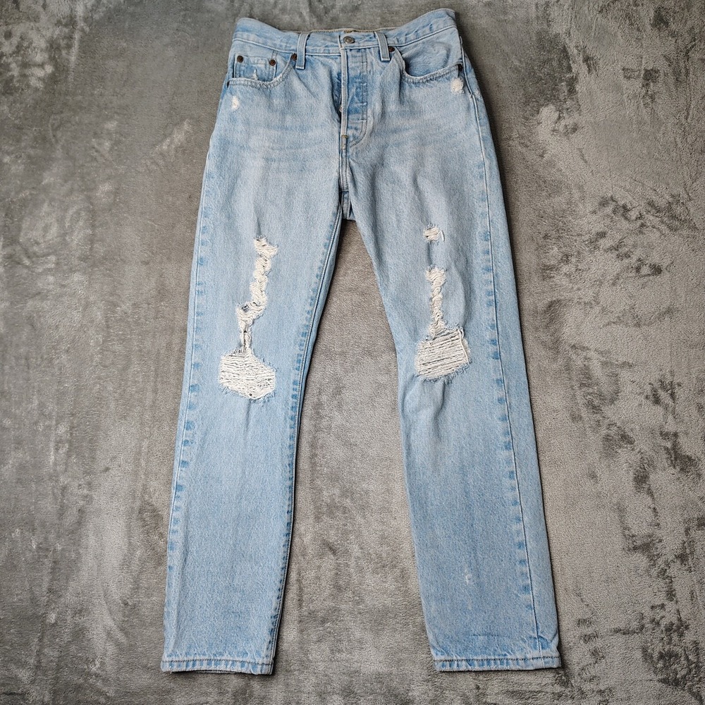Levi's Premium Jeans Women 25 Blue 501 American Button Fly High Rise Light Denim